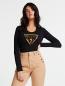 Preview: Guess Longsleeve, schwarz/Logo Holooptik